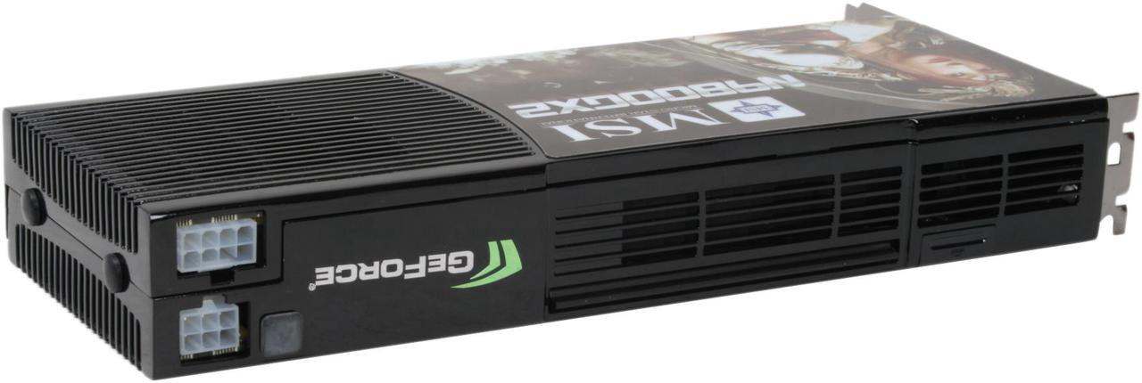 Alt view image 5 of 8 - MSI GeForce 9800 GX2 1GB (512MB per GPU) GDDR3 PCI Express 2.0 x16 SLI Support Video Card N9800GX2-M2D1G