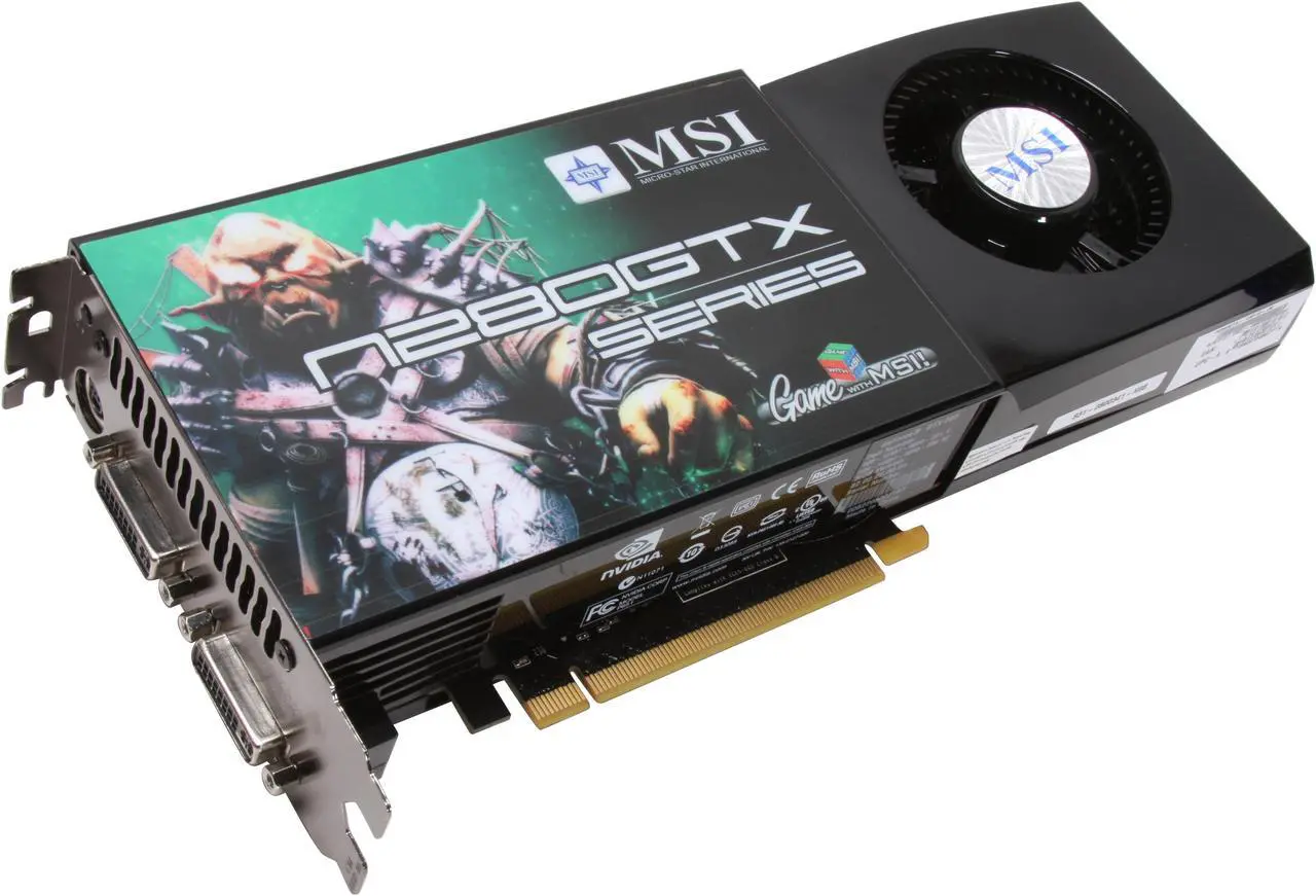 Main image of MSI GeForce GTX 280 1GB GDDR3 PCI Express 2.0 x16 SLI Support Graphics Card N280GTX-T2D1G OC