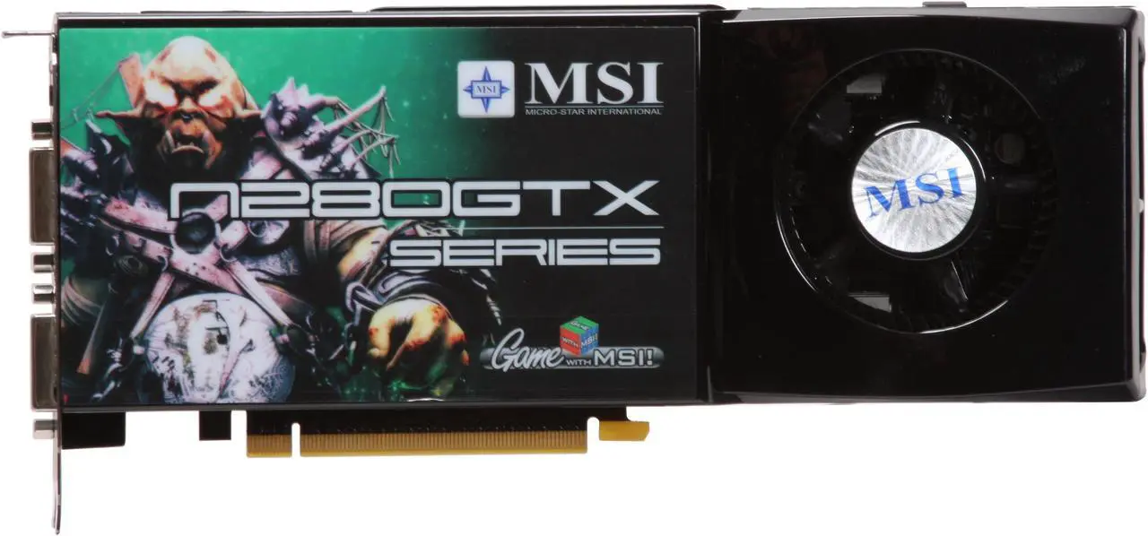 Alt view image 3 of 6 - MSI GeForce GTX 280 1GB GDDR3 PCI Express 2.0 x16 SLI Support Graphics Card N280GTX-T2D1G OC