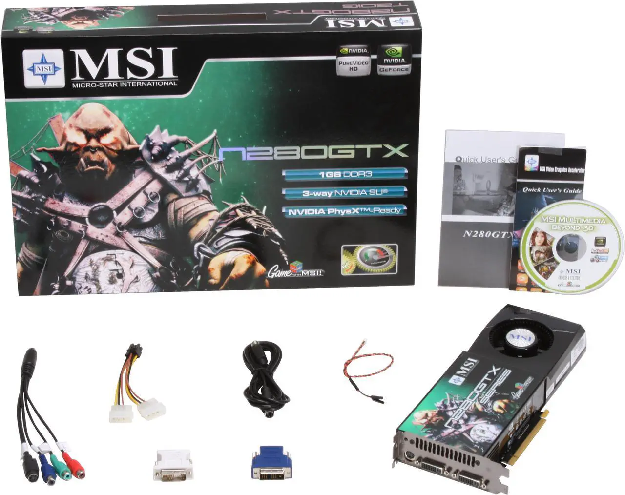 Alt view image 6 of 6 - MSI GeForce GTX 280 1GB GDDR3 PCI Express 2.0 x16 SLI Support Graphics Card N280GTX-T2D1G OC