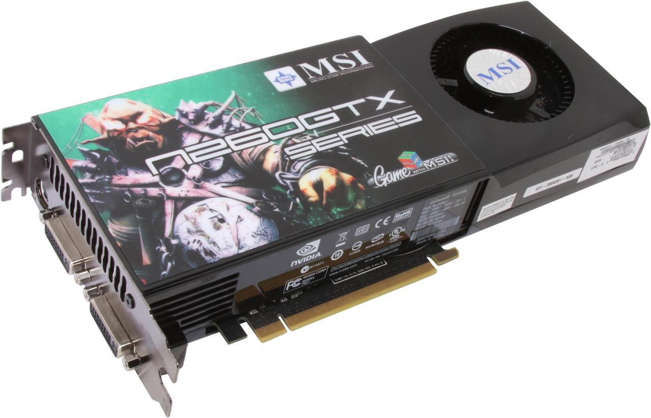 Main image of MSI GeForce GTX 260 896MB GDDR3 PCI Express 2.0 x16 SLI Support Graphics Card N260GTX-T2D896 OC