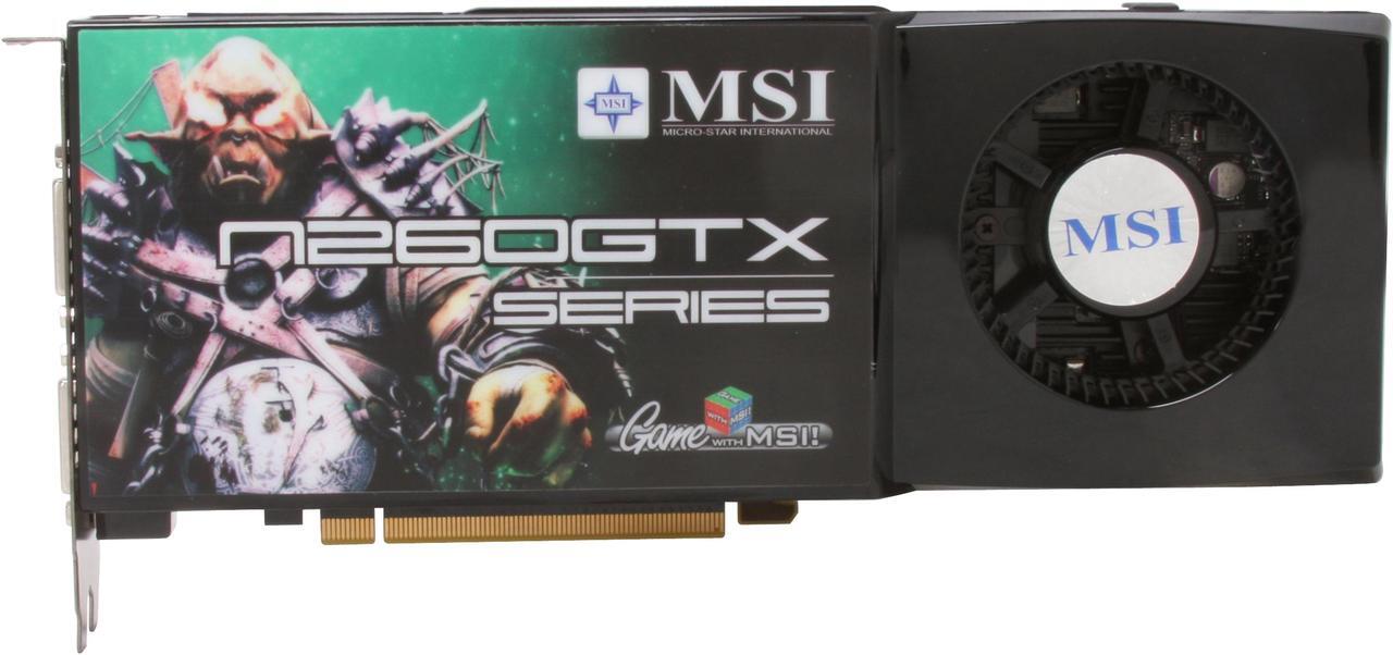Alt view image 3 of 6 - MSI GeForce GTX 260 896MB GDDR3 PCI Express 2.0 x16 SLI Support Graphics Card N260GTX-T2D896 OC