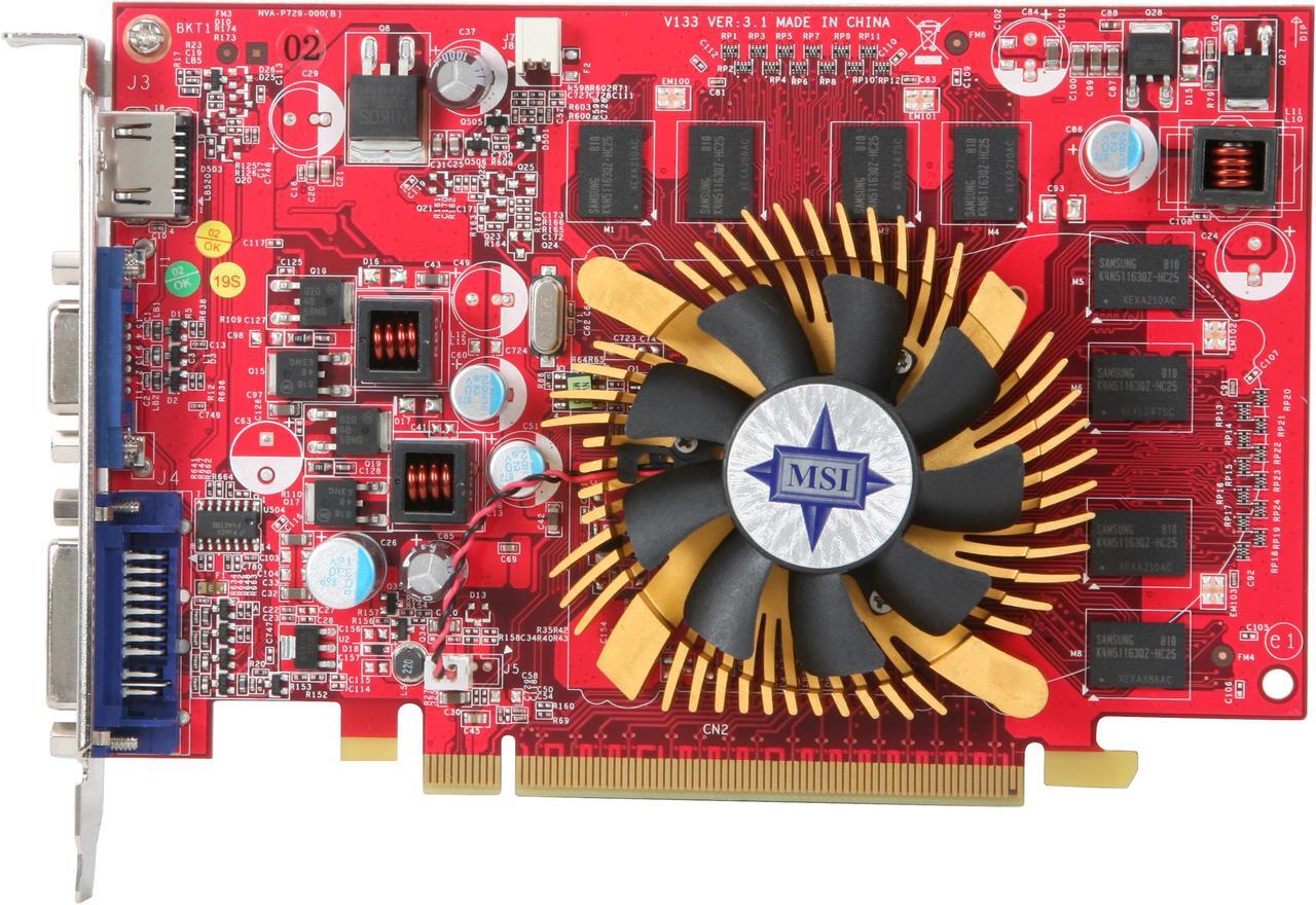 Alt view image 3 of 5 - MSI GeForce 9400 GT 512MB GDDR2 PCI Express 2.0 x16 Graphics Card N9400GT-MD512