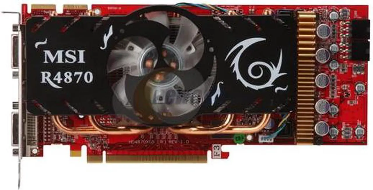 Alt view image 3 of 6 - MSI Radeon HD 4870 1GB GDDR5 PCI Express 2.0 x16 CrossFireX Support Graphics Card R4870-T2D1G