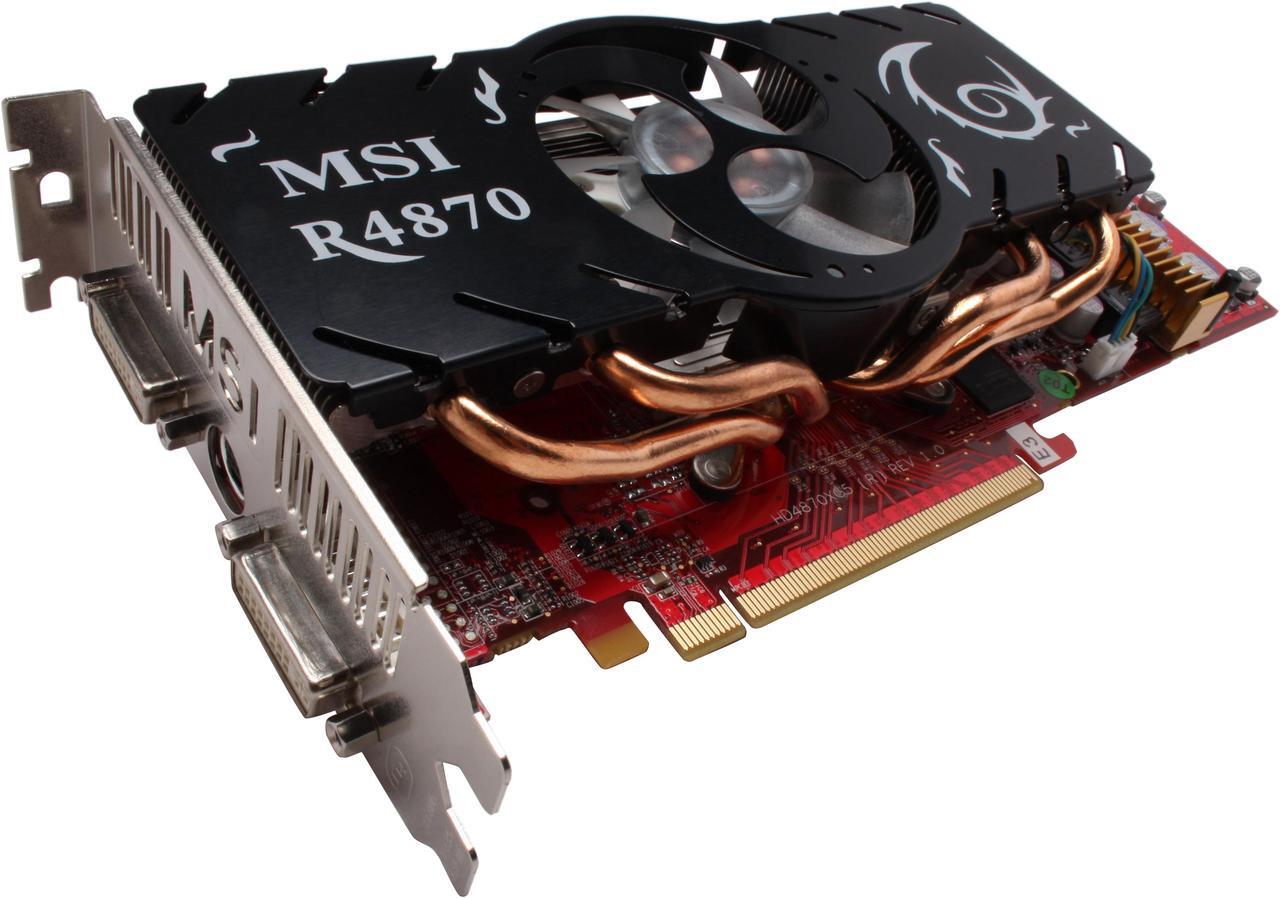 Main image of MSI Radeon HD 4870 512MB GDDR5 PCI Express 2.0 x16 CrossFireX Support Graphics Card R4870-T2D512