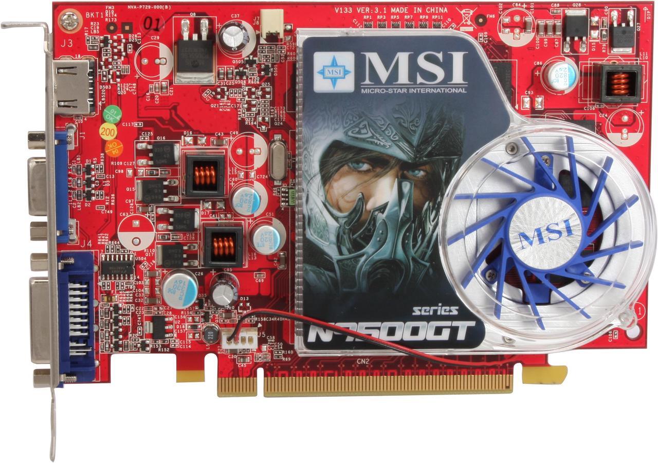 Alt view image 3 of 4 - MSI GeForce 9500 GT 512MB GDDR2 PCI Express 2.0 x16 Graphics Card N95GT-MD512-OC
