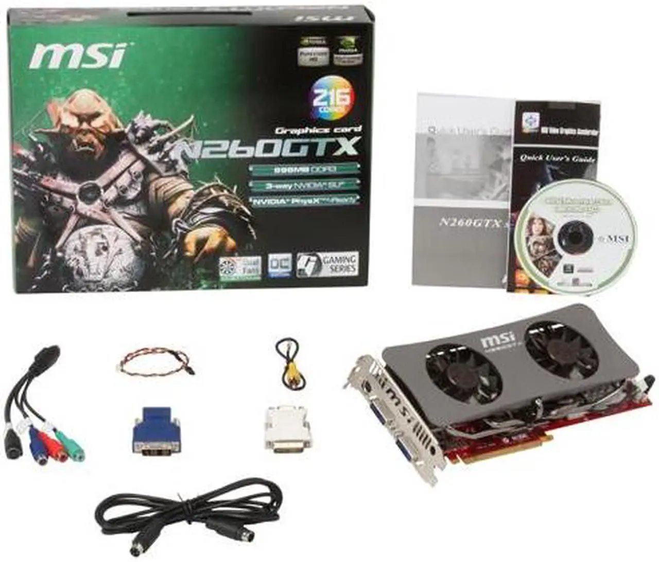 Alt view image 6 of 6 - MSI GeForce GTX 260 896MB GDDR3 PCI Express 2.0 x16 SLI Support Graphics Card N260GTX-T2D896-OCv3