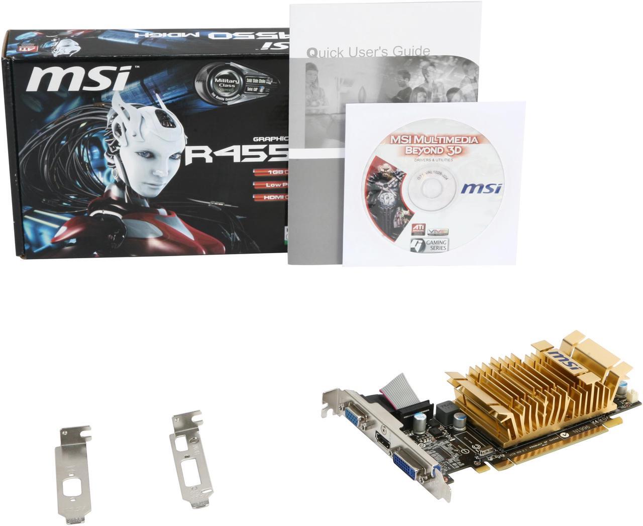 Alt view image 5 of 5 - MSI Radeon HD 4550 1GB GDDR3 PCI Express 2.0 x16 CrossFireX Support Low Profile Ready Graphics Card R4550-MD1GH