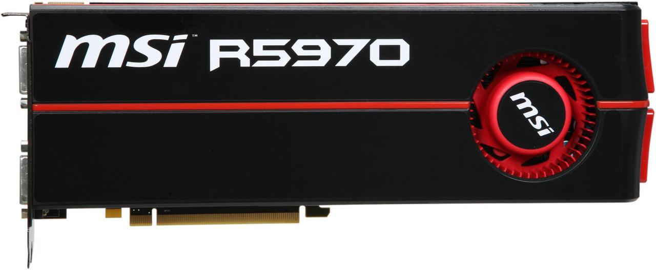 Alt view image 3 of 6 - MSI Radeon HD 5970 (Hemlock) 2GB GDDR5 PCI Express 2.1 x16 CrossFireX Support Graphics Card R5970-P2D2G