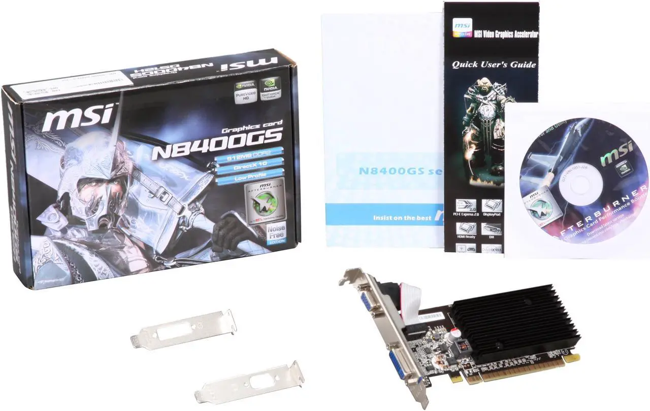 Alt view image 5 of 5 - MSI GeForce 8400 GS 512MB DDR2 PCI Express 2.0 x16 Graphics Card N8400GS-D512H