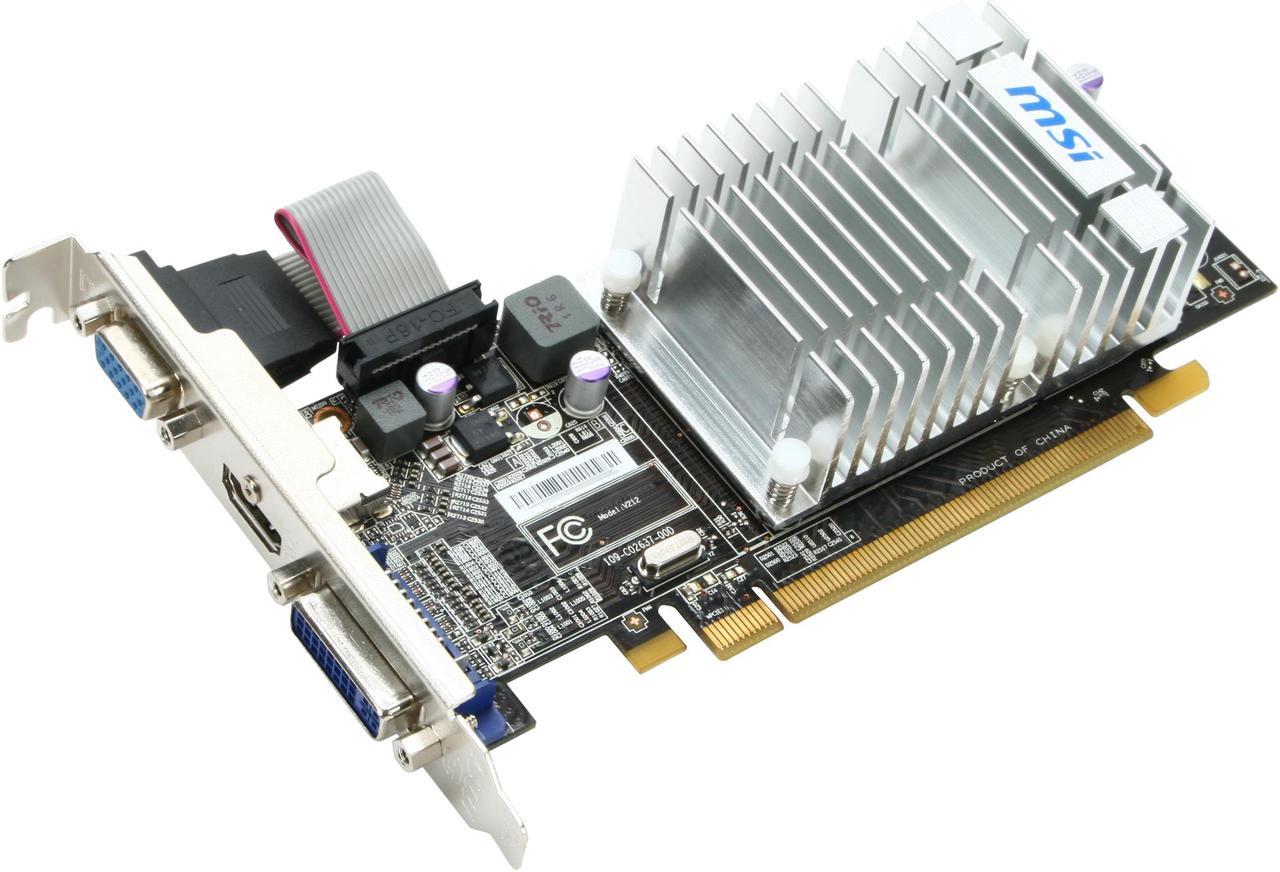 MSI Radeon HD 5450 (Cedar) 512MB DDR3 PCI Express 2.1 x16 Low Profile Ready Video Card R5450-MD512H