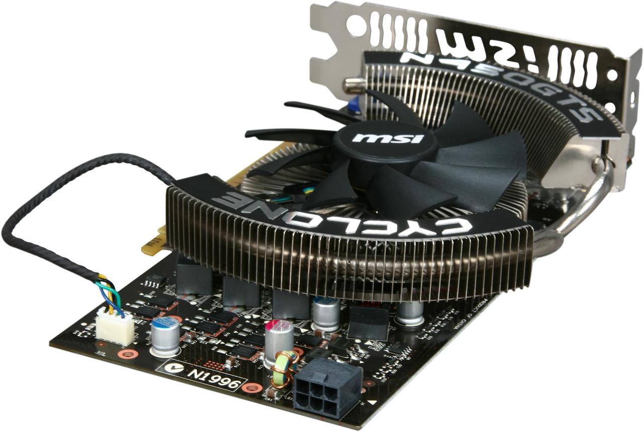 Alt view image 5 of 6 - MSI GeForce GTS 450 (Fermi) 1GB GDDR5 PCI Express 2.0 x16 SLI Support Graphics Card N450GTS CYCLONE 1GD5/OC