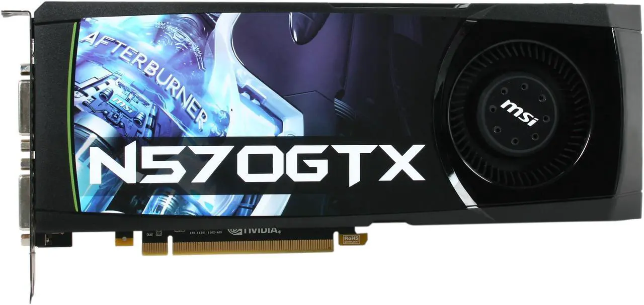 Alt view image 3 of 6 - MSI GeForce GTX 570 (Fermi) 1280MB GDDR5 PCI Express 2.0 x16 SLI Support Graphics Card N570GTX-M2D12D5