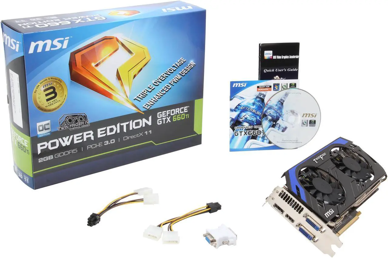 Alt view image 6 of 6 - MSI GeForce GTX 660 Ti 2GB GDDR5 PCI Express 3.0 x16 SLI Support Graphics Card N660TI PE 2GD5/OC