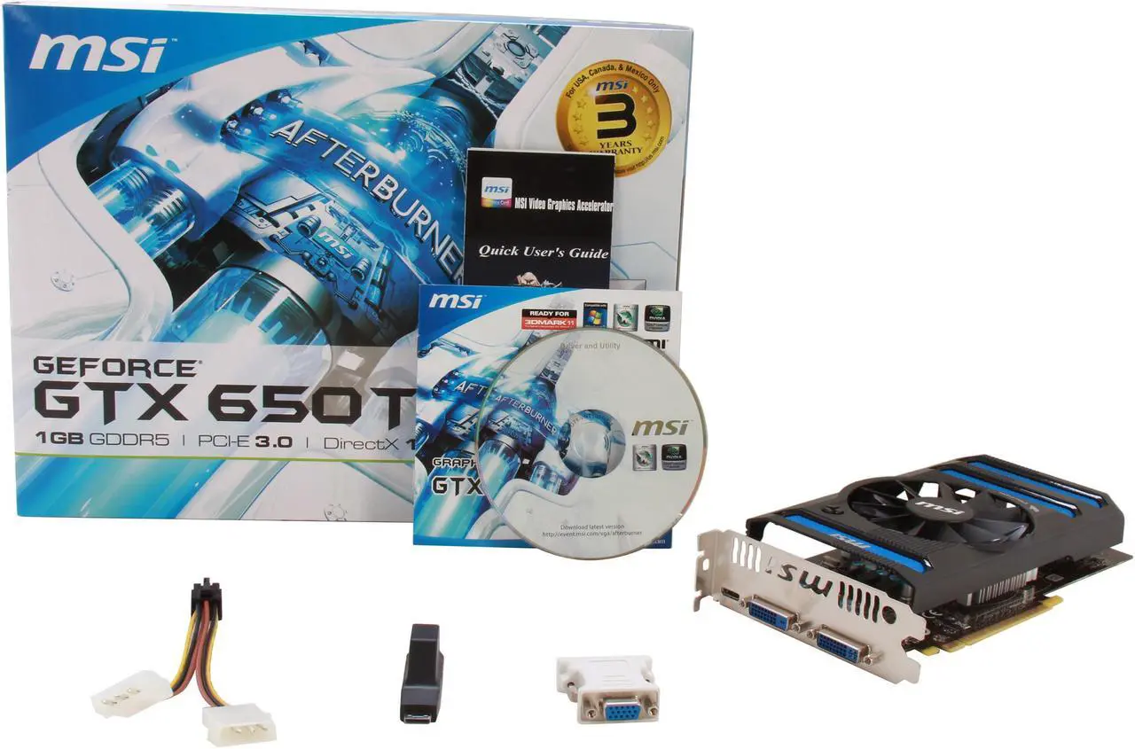 Alt view image 6 of 6 - MSI GeForce GTX 650 Ti 1GB GDDR5 PCI Express 3.0 x16 Graphics Card N650TI-1GD5/OC