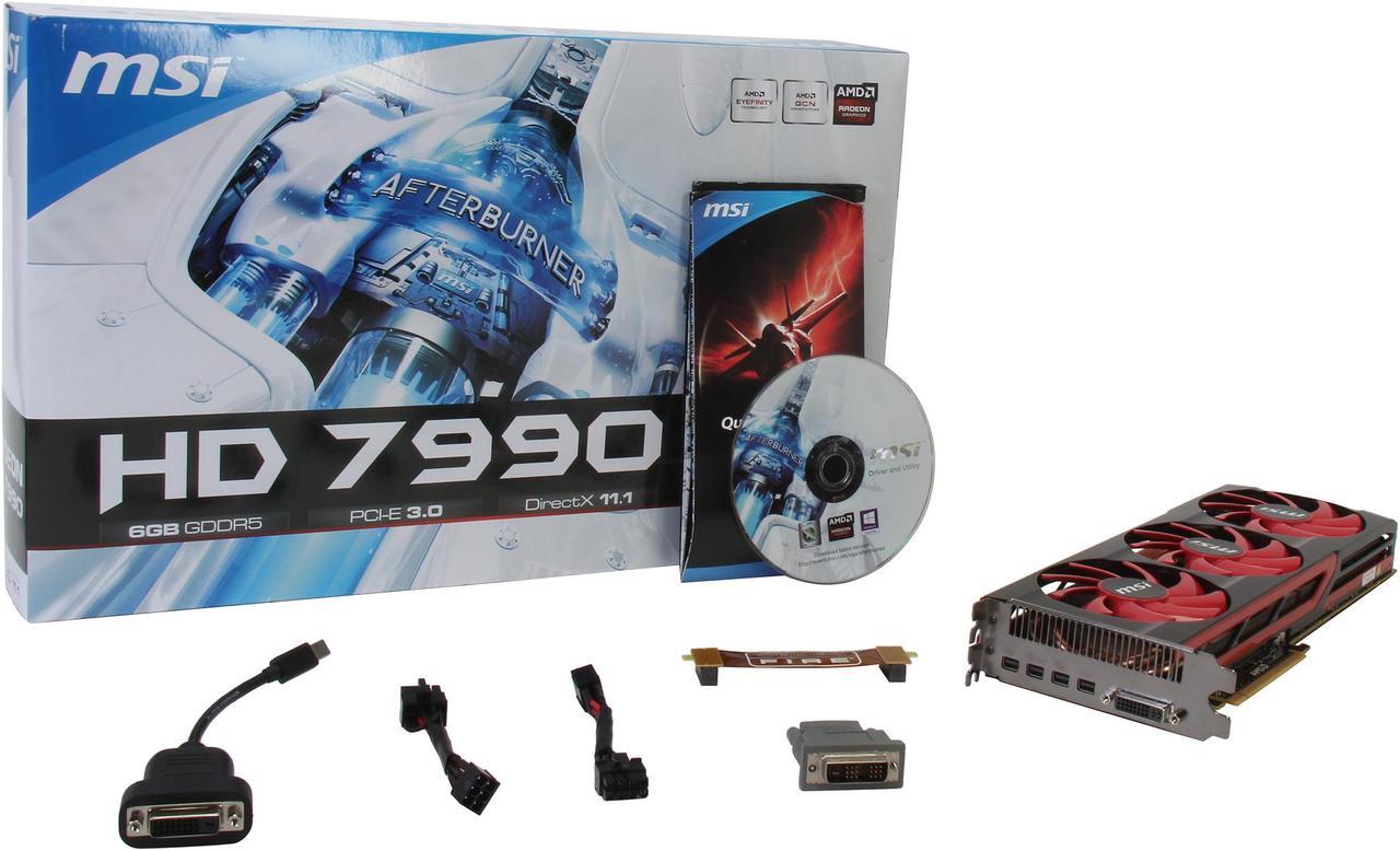 Alt view image 6 of 6 - MSI Radeon HD 7990 6GB GDDR5 PCI Express 3.0 x16 CrossFireX Support Graphics Card R7990-6GD5