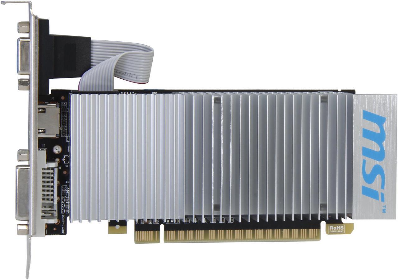 Alt view image 3 of 5 - MSI GeForce 210 1GB DDR3 PCI Express 2.0 x16 Low Profile Graphics Card N210-MD1GD3H/LP
