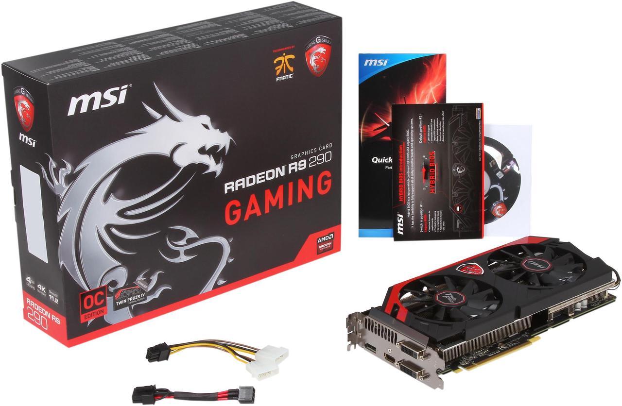 Alt view image 6 of 6 - MSI Radeon R9 290 GAMING 4GB 512-bit GDDR5 PCI Express 3.0 x16 HDCP Ready CrossFireX Support Video Card