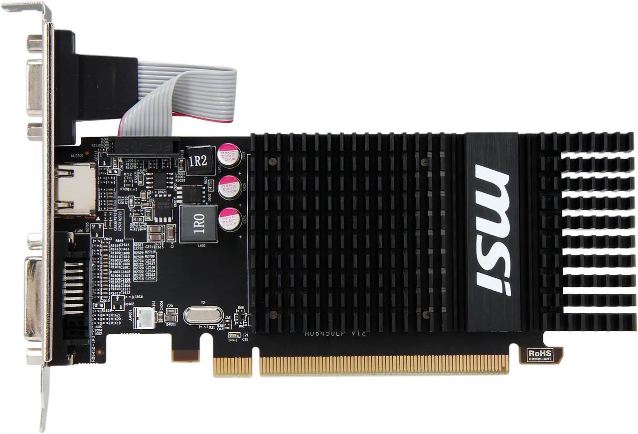 Alt view image 4 of 5 - MSI Radeon R5 230 2GB GDDR3 PCI Express 2.1 x16 CrossFireX Support Low Profile Graphics Card R5 230 2GD3H LP