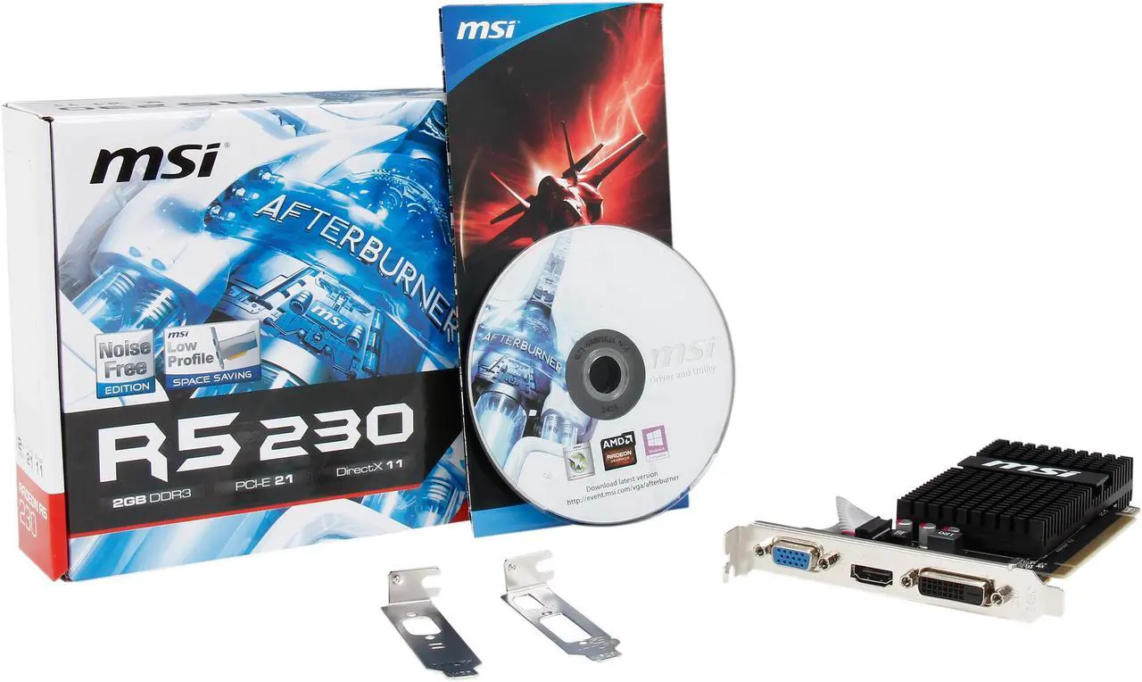 Alt view image 6 of 5 - MSI Radeon R5 230 2GB GDDR3 PCI Express 2.1 x16 CrossFireX Support Low Profile Graphics Card R5 230 2GD3H LP