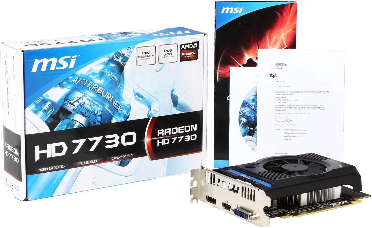 Alt view image 5 of 5 - MSI Radeon HD 7730 1GB GDDR5 PCI Express 3.0 x16 CrossFireX Support Graphics Card R7730-1GD5