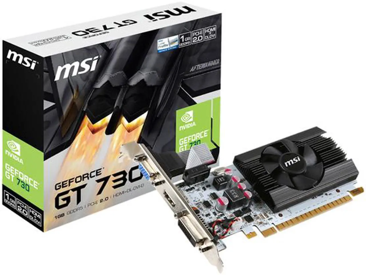 Alt view image 5 of 5 - MSI GeForce GT 730 1GB GDDR5 PCI Express 2.0 x16 Low Profile Graphics Card N730K-1GD5LP/OC