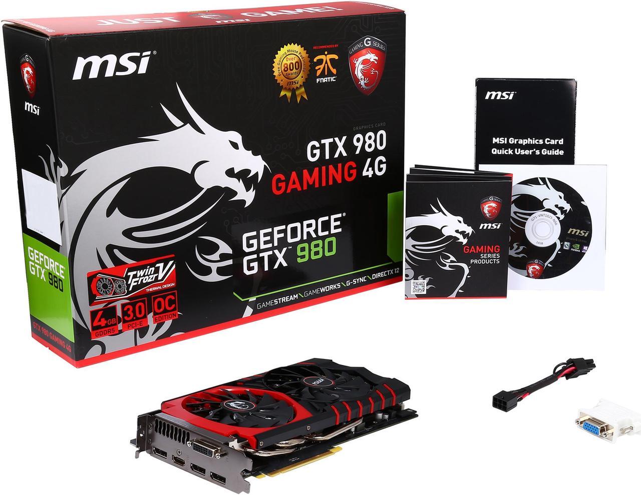 Alt view image 6 of 6 - MSI GeForce GTX 980 GAMING 4G
