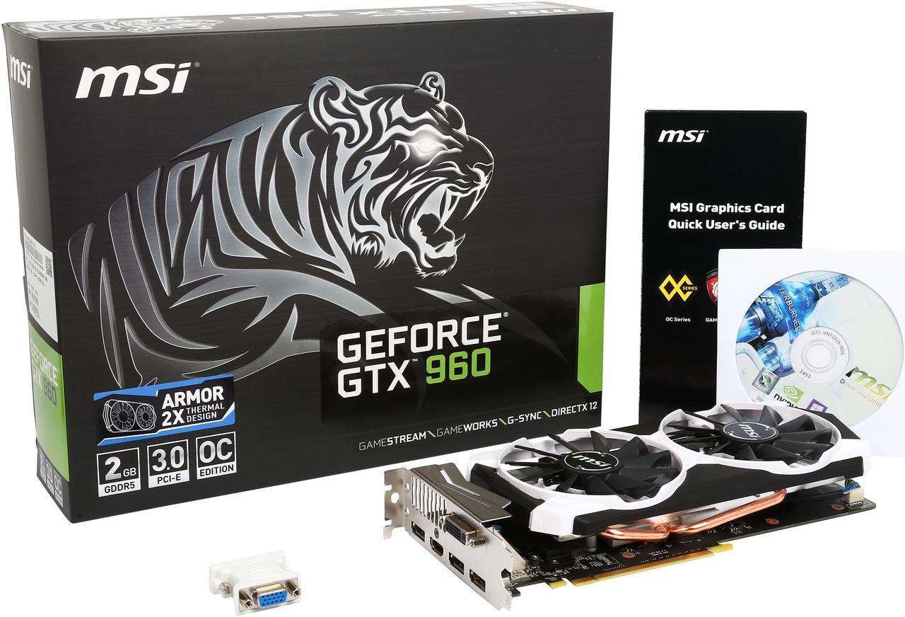 Alt view image 7 of 6 - MSI GeForce GTX 960 2GB GDDR5 PCI Express 3.0 x16 SLI Support ATX Video Card GTX 960 2GD5T OC