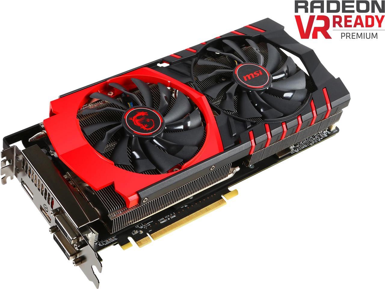 MSI Radeon R9 390X 8GB GDDR5 CrossFireX Support ATX Video Card R9 390X GAMING 8G LE