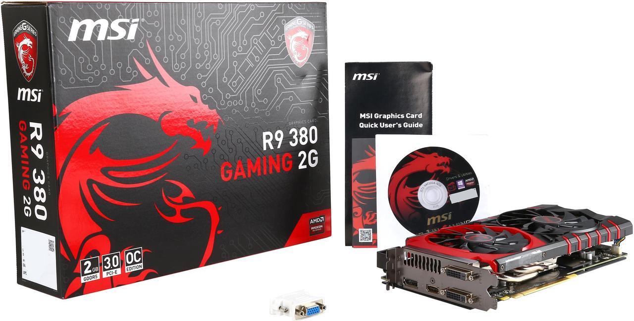 Alt view image 7 of 6 - MSI Radeon R9 380 2GB GDDR5 PCI Express 3.0 CrossFireX Support ATX Graphics Card R9 380 GAMING 2G
