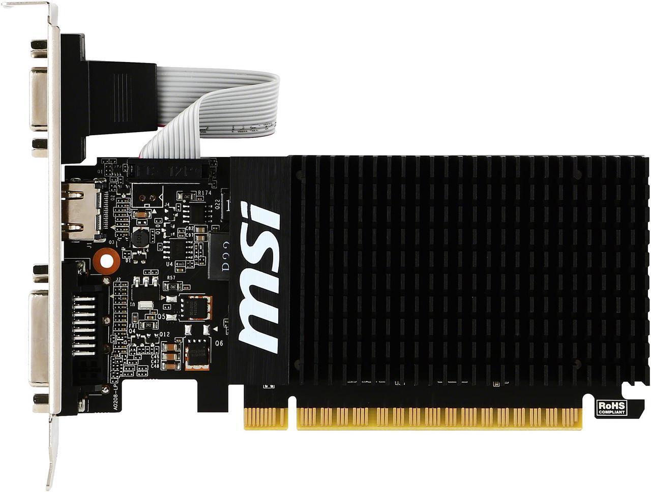 MSI GeForce GT 710 1GB DDR3 PCI Express 2.0 x16 Low Profile Video Card GT 710 1GD3H LP