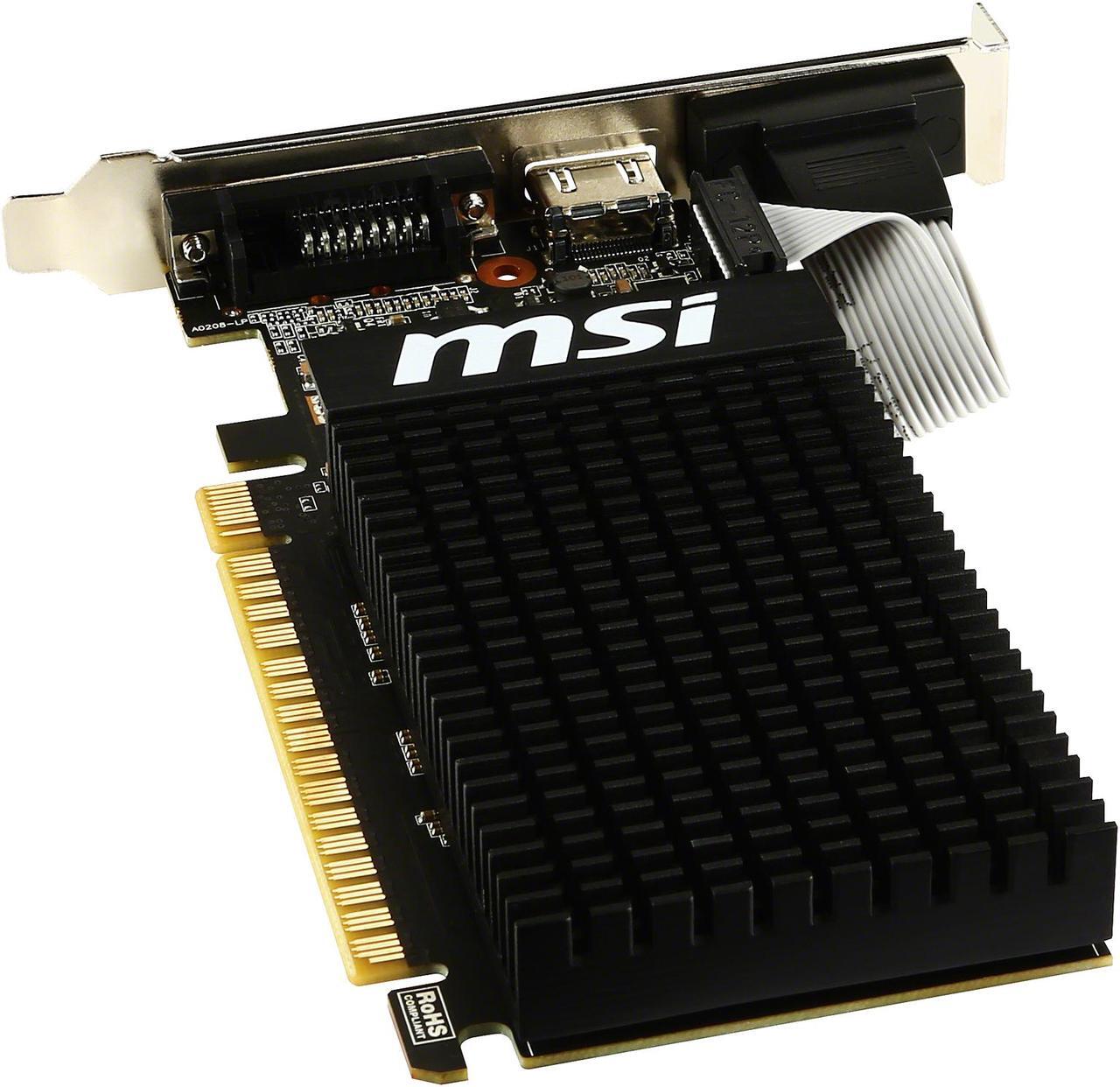 Alt view image 6 of 8 - MSI GeForce GT 710 2GB DDR3 PCI Express 2.0 x16 Low Profile Graphics Card GT 710 2GD3H LP