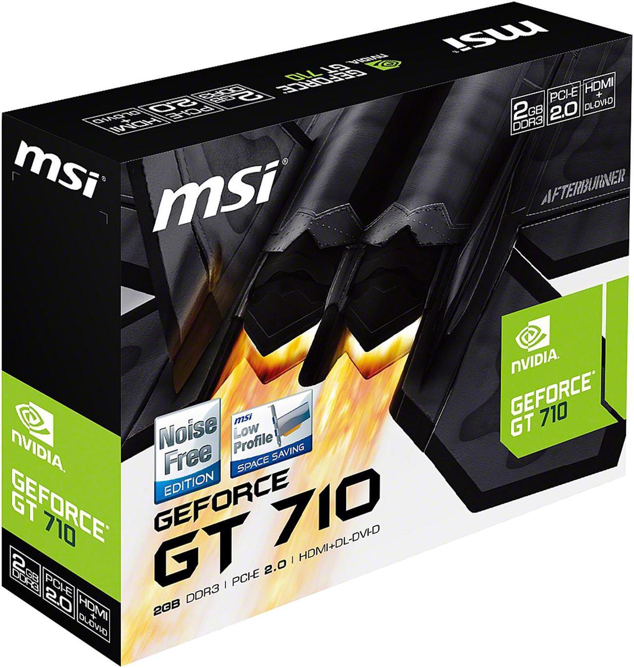 Alt view image 8 of 8 - MSI GeForce GT 710 2GB DDR3 PCI Express 2.0 x16 Low Profile Graphics Card GT 710 2GD3H LP