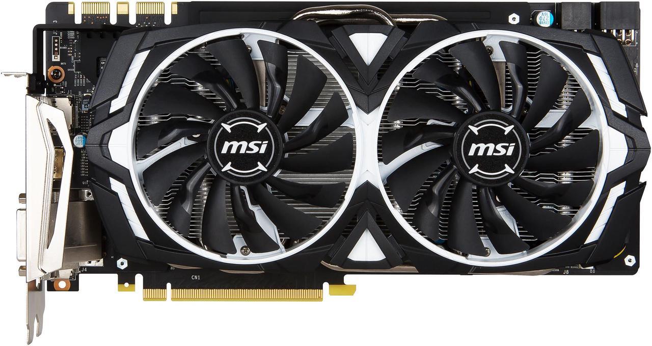 Alt view image 3 of 10 - MSI GeForce GTX 1080 8GB GDDR5X PCI Express 3.0 x16 SLI Support ATX Graphics Card GTX 1080 ARMOR 8G OC