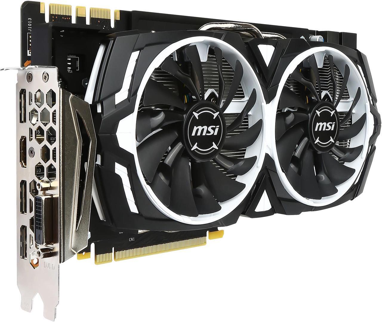 Alt view image 4 of 10 - MSI GeForce GTX 1080 8GB GDDR5X PCI Express 3.0 x16 SLI Support ATX Graphics Card GTX 1080 ARMOR 8G OC