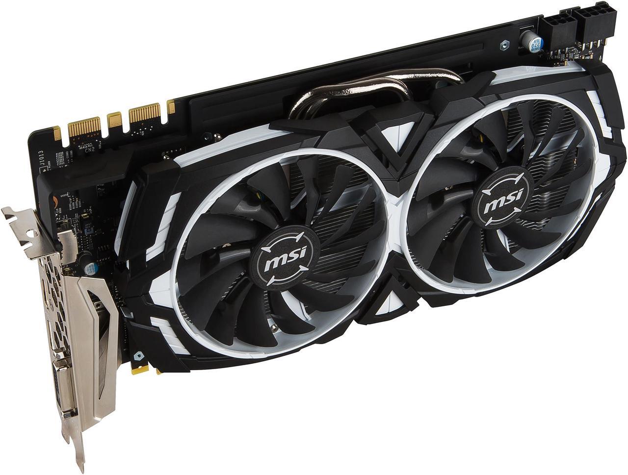 Alt view image 5 of 10 - MSI GeForce GTX 1080 8GB GDDR5X PCI Express 3.0 x16 SLI Support ATX Graphics Card GTX 1080 ARMOR 8G OC