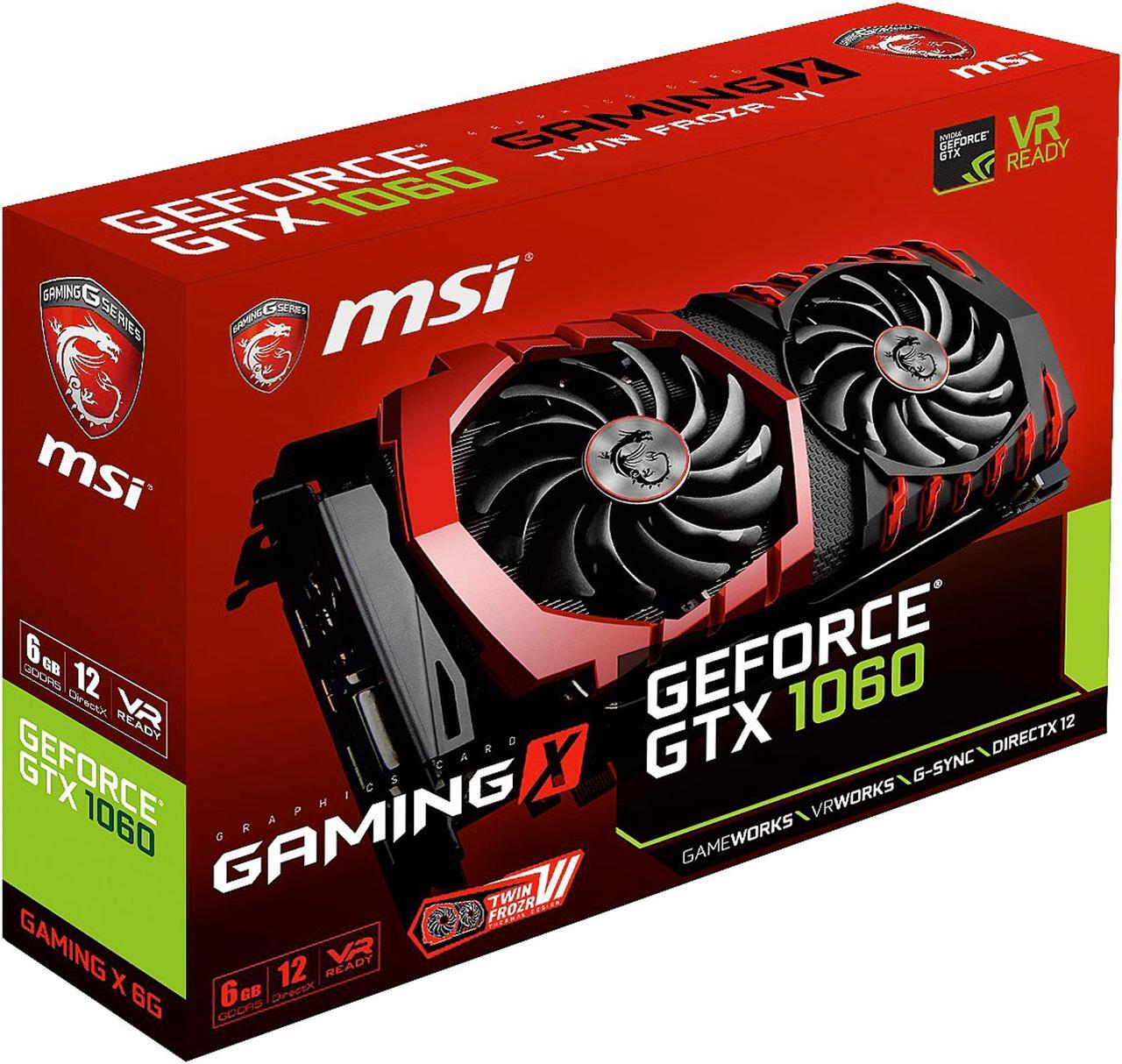 Alt view image 12 of 12 - MSI GeForce GTX 1060 6GB GDDR5 PCI Express 3.0 x16 ATX Graphics Card GTX 1060 GAMING X 6G