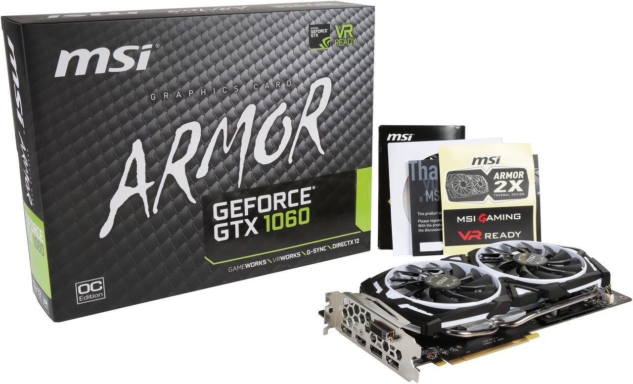 Alt view image 7 of 6 - MSI GeForce GTX 1060 6GB GDDR5 PCI Express 3.0 x16 ATX Video Card GTX 1060 ARMOR 6G OC