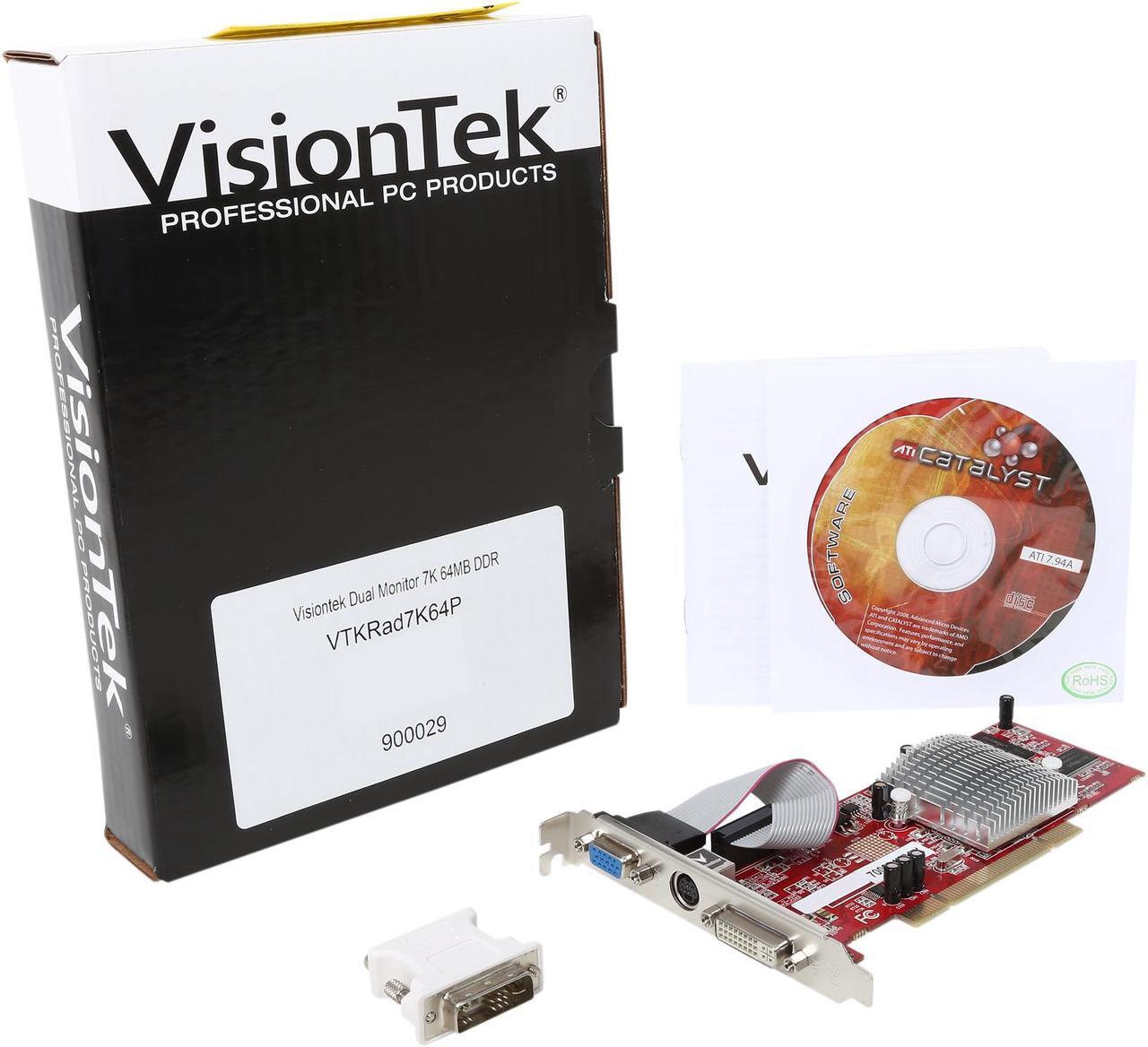 Alt view image 5 of 5 - VisionTek Radeon 7000 64MB DDR PCI Graphics Card VTK Rad7K 64P