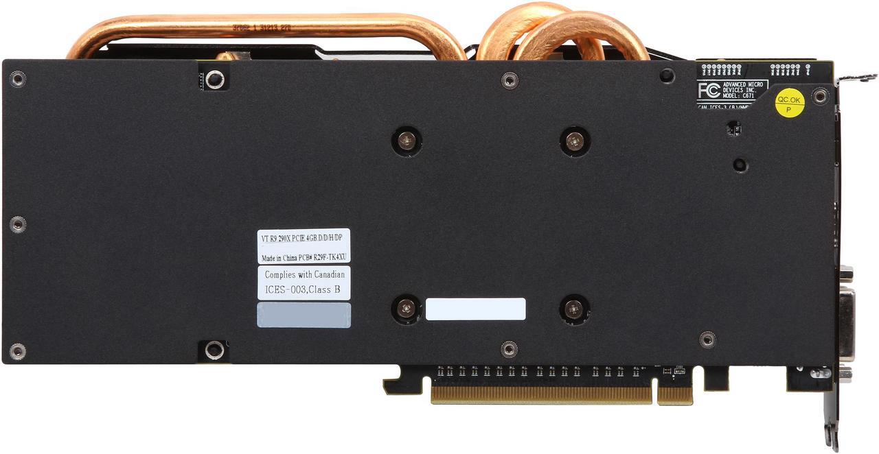 Alt view image 4 of 6 - VisionTek Radeon R9 290X 4GB GDDR5 PCI Express 3.0 CrossFireX Support Graphics Card 900654