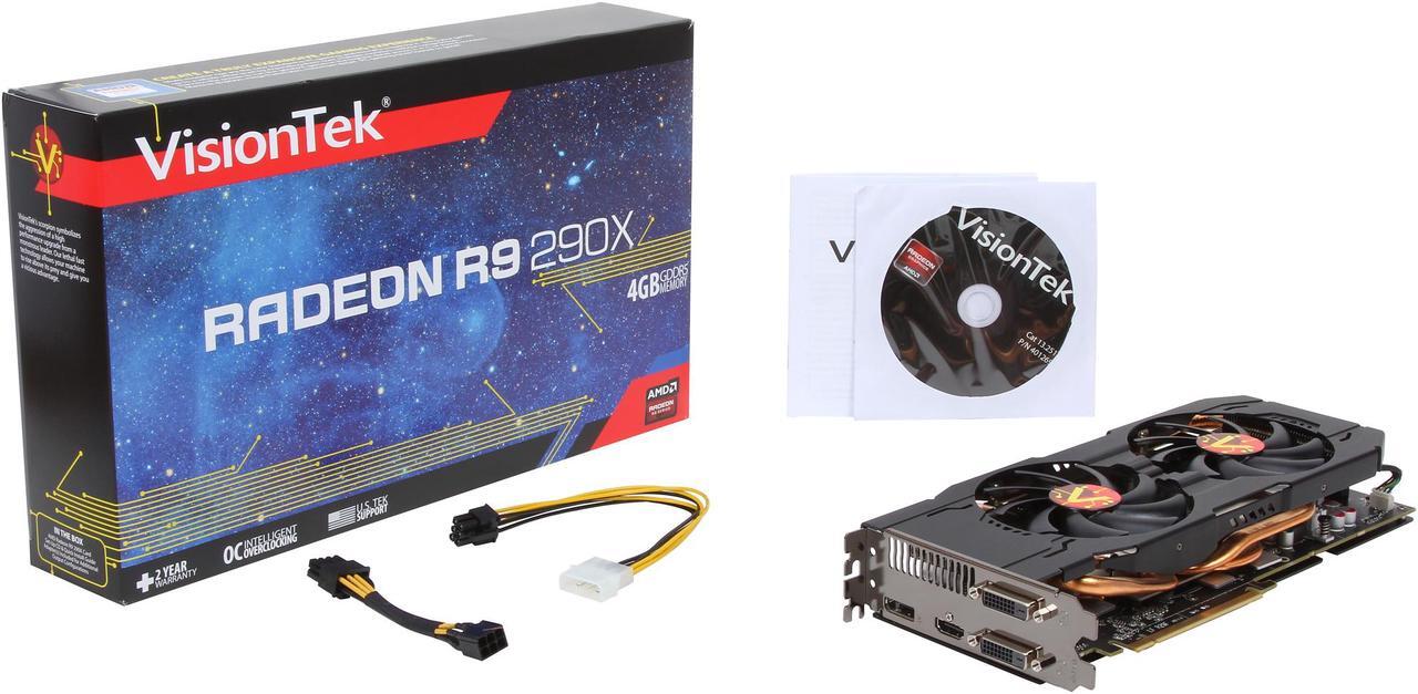 Alt view image 6 of 6 - VisionTek Radeon R9 290X 4GB GDDR5 PCI Express 3.0 CrossFireX Support Graphics Card 900654