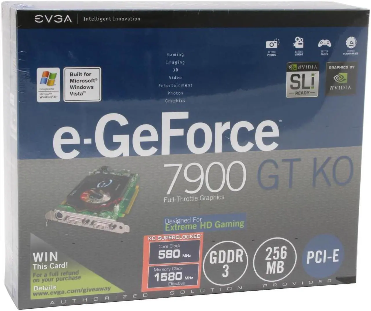 Alt view image 7 of 7 - EVGA GeForce 7900GT 256MB GDDR3 PCI Express x16 SLI Support Graphics Card 256-P2-N567