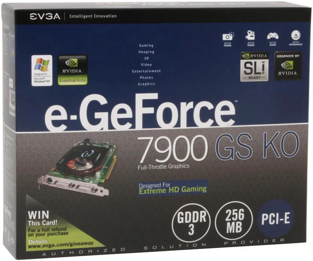 Alt view image 6 of 6 - EVGA GeForce 7900GS 256MB GDDR3 PCI Express x16 SLI Support Graphics Card 256-P2-N624-AR