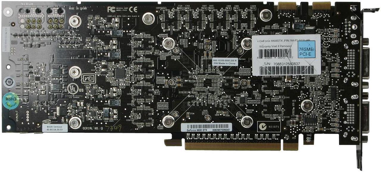 Alt view image 4 of 6 - EVGA GeForce 8800 GTX 768MB GDDR3 PCI Express x16 SLI Support Graphics Card 768-P2-N831-AR