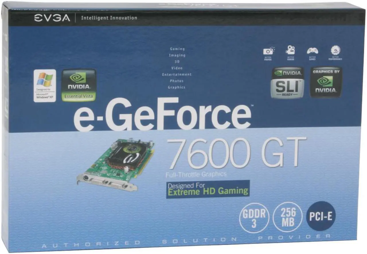 Alt view image 8 of 8 - EVGA GeForce 7600GT 256MB GDDR3 PCI Express x16 SLI Support Graphics Card 256-P2-N550 -T2