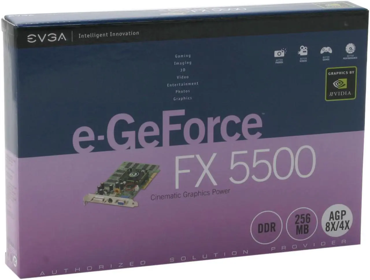 Alt view image 5 of 5 - EVGA GeForce FX 5500 256MB DDR AGP 4X/8X Graphics Card 256-A8-N313-LX