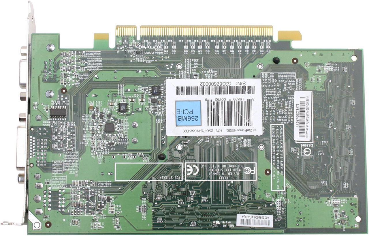 Alt view image 3 of 4 - EVGA GeForce 6200 256MB DDR PCI Express x16 Video Card 256-P2-N362-BX - OEM