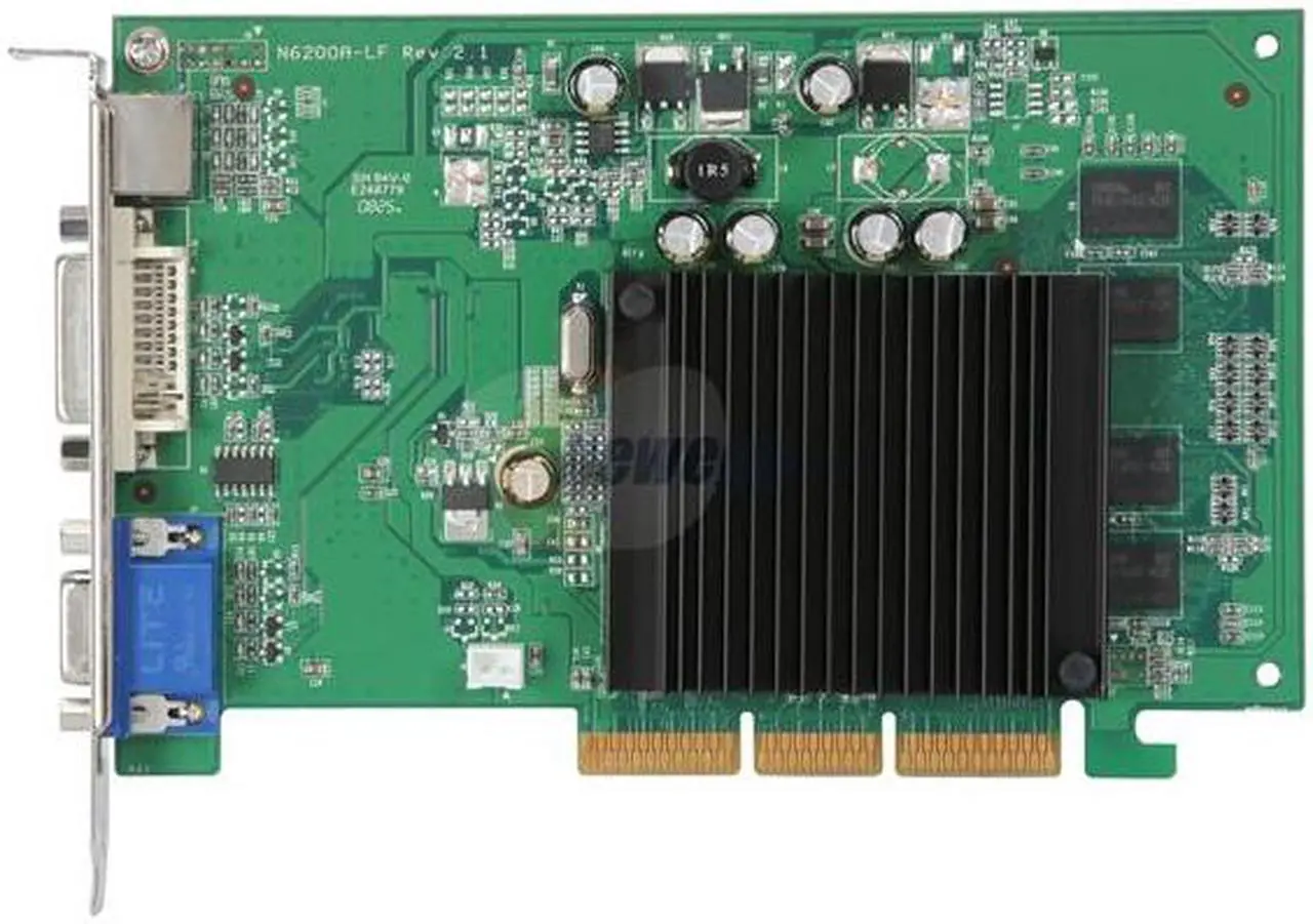 Alt view image 3 of 5 - EVGA GeForce 6200 256MB DDR AGP 8X Graphics Card 256-A8-N341-LX