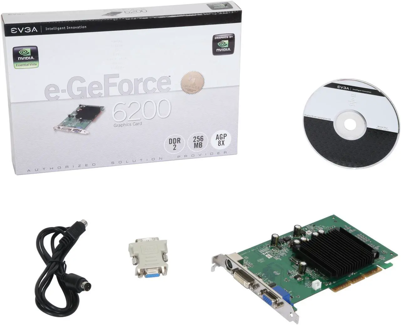Alt view image 5 of 5 - EVGA GeForce 6200 256MB DDR AGP 8X Graphics Card 256-A8-N341-LX