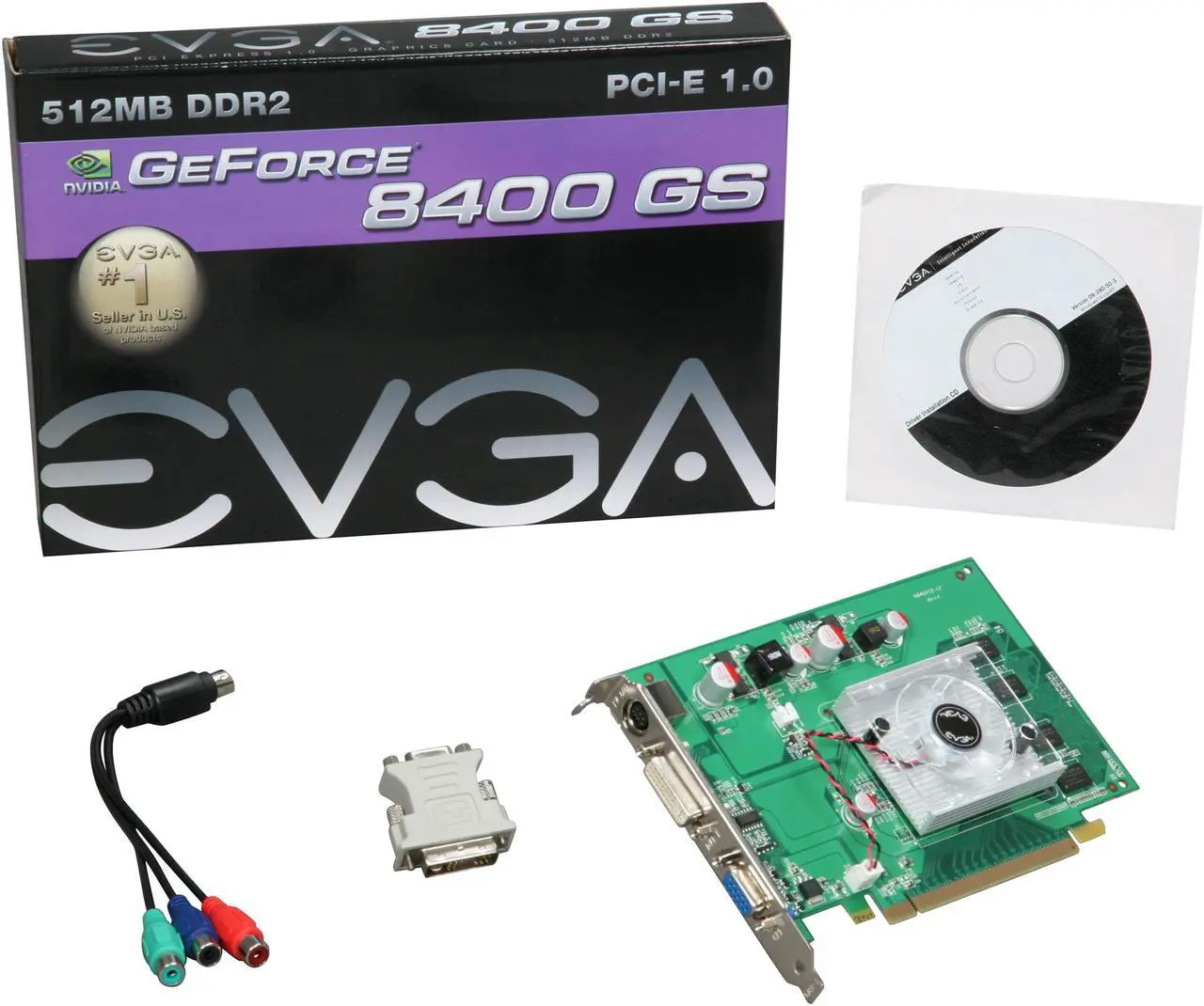 Alt view image 5 of 5 - EVGA GeForce 8400 GS 512MB DDR2 PCI Express x16 Graphics Card 512-P2-N738-LR